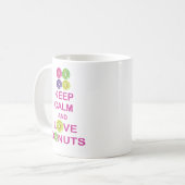 平静および愛ドーナツのユニークなコーヒー・マグのデザインを保って下さい コーヒーマグカップ (正面左)