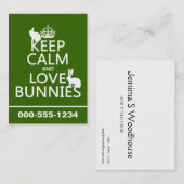 平静および愛バニー-すべての色--を保って下さい 名刺 (正面/裏面)