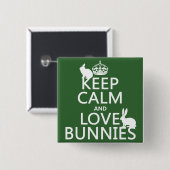 平静および愛バニー-すべての色--を保って下さい 缶バッジ (正面&裏面)