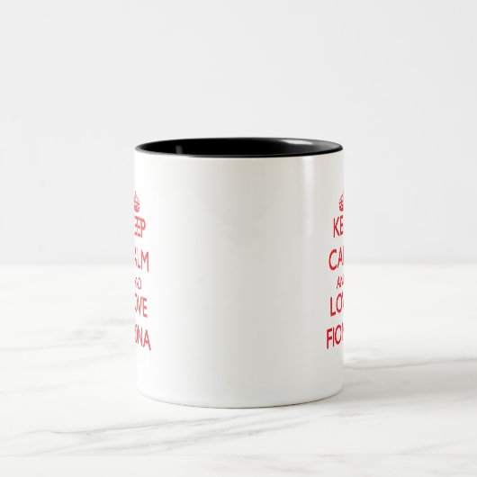 平静および愛フィオナを保って下さい ツートーンマグカップ (中央)