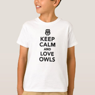 平静および愛フクロウを飼って下さい Tシャツ