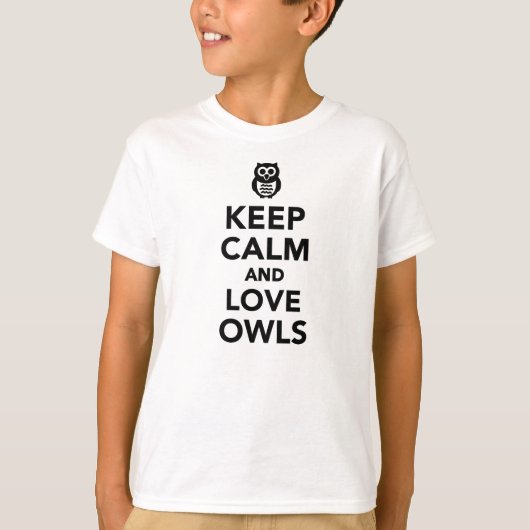 平静および愛フクロウを飼って下さい Tシャツ (正面)