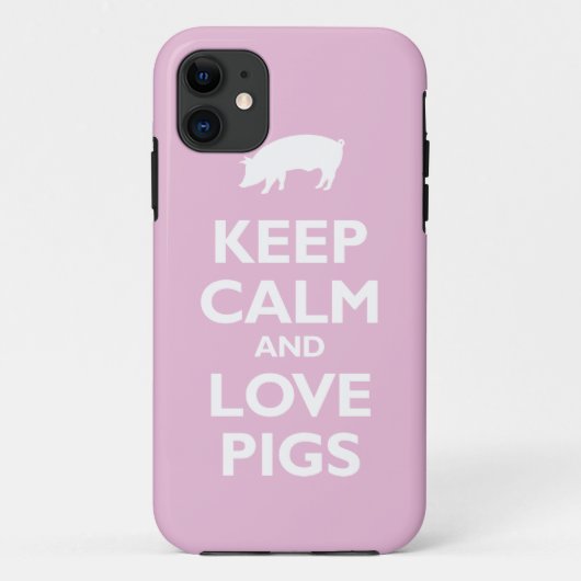平静および愛ブタを飼って下さい(淡いピンクの) Case-Mate iPhoneケース (裏面)