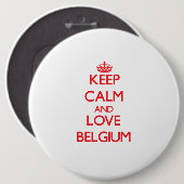平静および愛ベルギーを保って下さい 缶バッジ (正面&裏面)