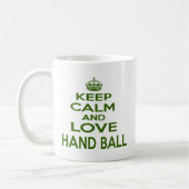 平静および愛手球を保って下さい コーヒーマグカップ (左)