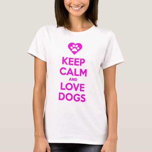 平静および愛犬のTシャツを保って下さい Tシャツ (正面)