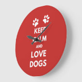 平静および愛犬を飼って下さい ラージ壁時計 (傾斜)