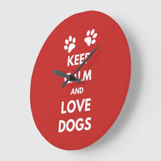 平静および愛犬を飼って下さい ラージ壁時計 (傾斜)