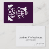 平静および愛猫を飼って下さい(あらゆる色で) 名刺 (正面/裏面)