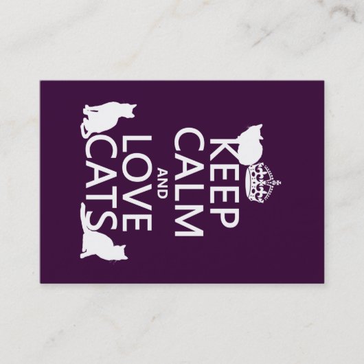 平静および愛猫を飼って下さい(あらゆる色で) 名刺 (正面)