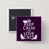 平静および愛猫を飼って下さい(あらゆる色で) 缶バッジ (正面&裏面)