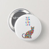 平静および愛猫を飼って下さい 缶バッジ (正面&裏面)