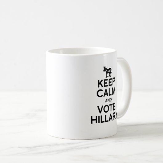 平静および投票HILLARY.pngを保って下さい コーヒーマグカップ (正面右)
