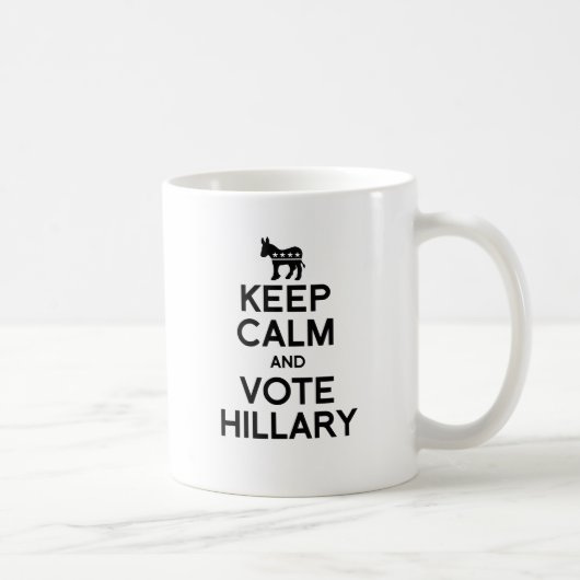 平静および投票HILLARY.pngを保って下さい コーヒーマグカップ (右)