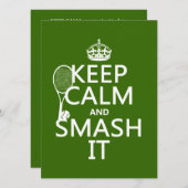 平静および粉砕をそれ保って下さい(テニス) (どの色でも) 招待状 (正面/裏面)