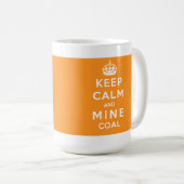 平静および鉱山の石炭のマグ-完全な覆いのオレンジ--を保って下さい コーヒーマグカップ (正面右)