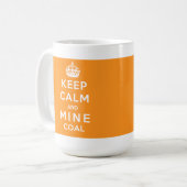 平静および鉱山の石炭のマグ-完全な覆いのオレンジ--を保って下さい コーヒーマグカップ (正面左)