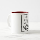 平静およびCEDNE DEDOを保って下さい ツートーンマグカップ (正面左)