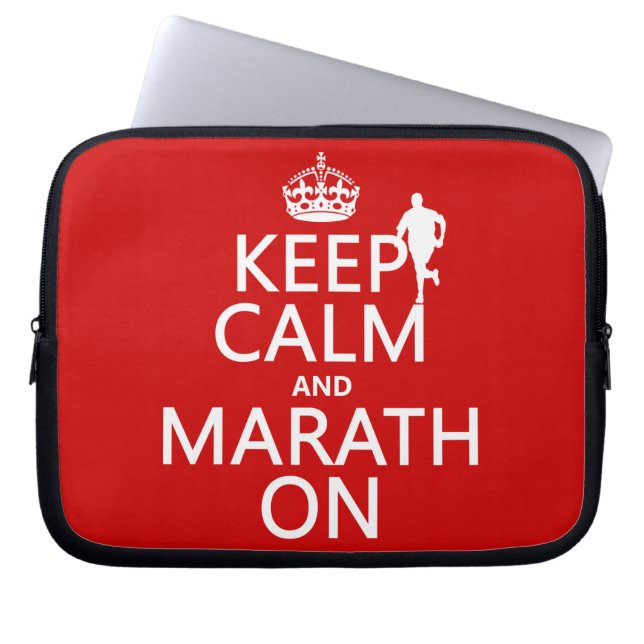 平静およびMarathを保って下さい ラップトップスリーブ (正面)