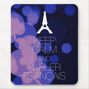 平静およびParler Francaisを保って下さい マウスパッド