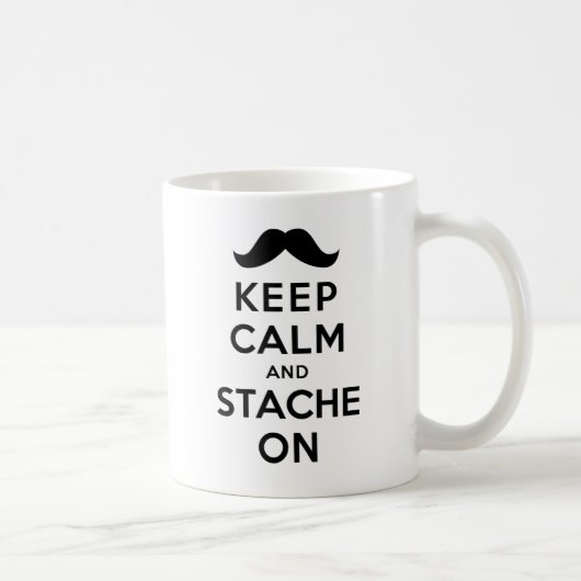 平静およびStacheを保って下さい コーヒーマグカップ (右)