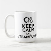 平静およびSteampunkを保って下さい コーヒーマグカップ (左)