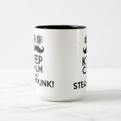 平静およびSteampunkを保って下さい ツートーンマグカップ (中央)