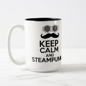 平静およびSteampunkを保って下さい ツートーンマグカップ (左)