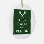 平静およびVegを保って下さい セラミックオーナメント (右)