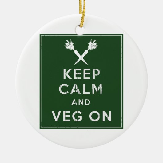 平静およびVegを保って下さい セラミックオーナメント (正面)