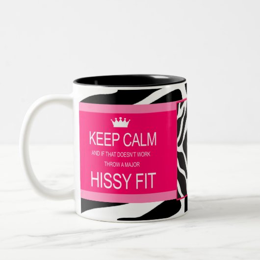 "平静かHISSYによって合われる" "B"の最初のコーヒー・マグを保って下さい ツートーンマグカップ (左)