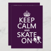 平静そしてスケートをの保って下さい(rollerskaters) 招待状 (正面/裏面)