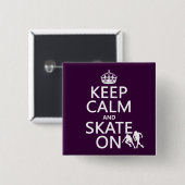 平静そしてスケートをの保って下さい(rollerskaters) 缶バッジ (正面&裏面)
