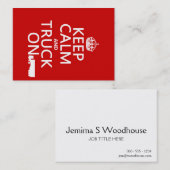 平静そしてトラックをの保って下さい(あらゆる色で) 名刺 (正面/裏面)