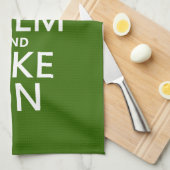 平静そしてハイキングをの保って下さい(どの背景色でも) キッチンタオル (四つ折り)