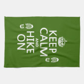 平静そしてハイキングをの保って下さい(どの背景色でも) キッチンタオル (横)