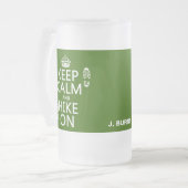 平静そしてハイキングをの保って下さい(どの背景色でも) フロストグラスビールジョッキ (正面左)