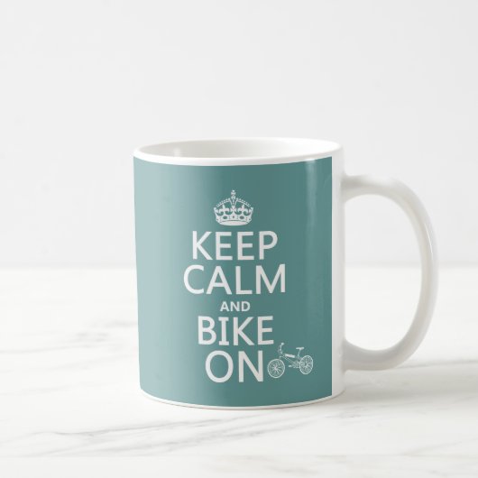平静そしてバイクをの保って下さい(どの色でも) コーヒーマグカップ (右)
