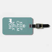 平静そしてミルクをの保存して下さい(牛) (すべての色で) ラゲッジタグ (正面横)