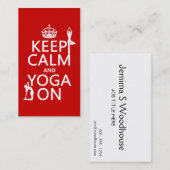 平静そしてヨガをの保って下さい(色をカスタマイズ) 名刺 (正面/裏面)