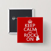 平静そして石をの保って下さい(ギター) (どの色でも) 缶バッジ (正面&裏面)