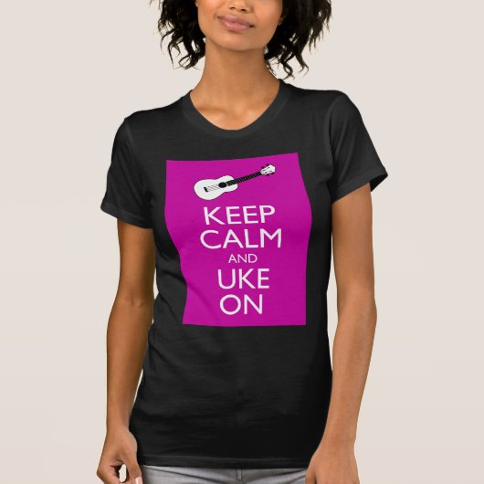 平静そしてUkeをの保って下さい(暗い赤紫色) Tシャツ (正面)