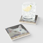 平静のクローズアップの大理石のコースター#2 ストーンコースター (横)