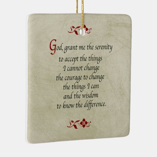 平静の祈りの言葉かヴィンテージのスタイルまたは倍は味方しました セラミックオーナメント (右)