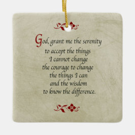 平静の祈りの言葉かヴィンテージのスタイルまたは倍は味方しました セラミックオーナメント