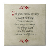 平静の祈りの言葉かヴィンテージのスタイル タイル (正面)