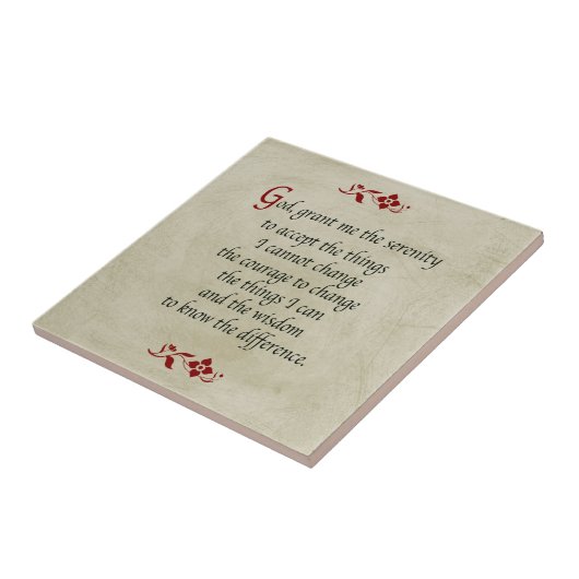 平静の祈りの言葉かヴィンテージのスタイル タイル (側面)