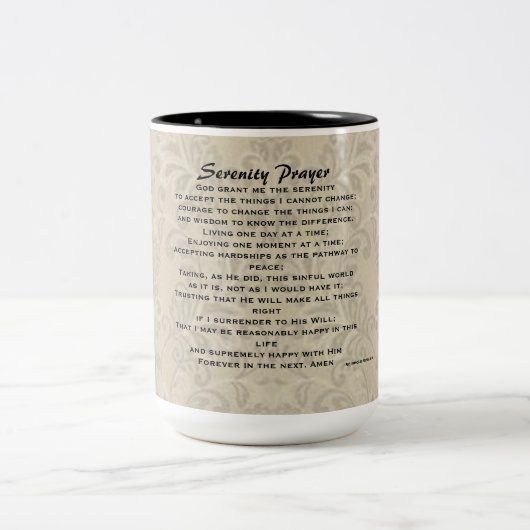 平静の祈りの言葉はマグに2ある調子を与えました ツートーンマグカップ (中央)