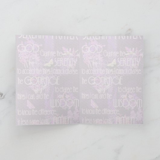 平静の祈りの言葉 カード (内部)