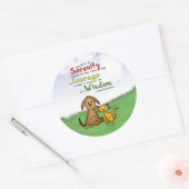 平静の祈りの言葉: リハビリテーション及び解毒、強さまたは回復 ラウンドシール (封筒)